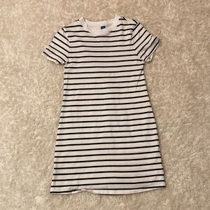 Old Navy Black & White Striped Tee Dress